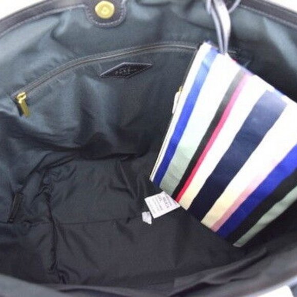FOSSIL-Eliza Beach Tote-Bold Stripes-Coated Canvas-Separate Pouch-NEW WITH TAG - Picture 5 of 5